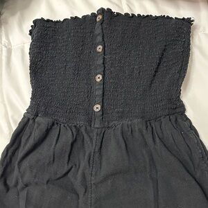 Black Strapless boot pant jumpsuit